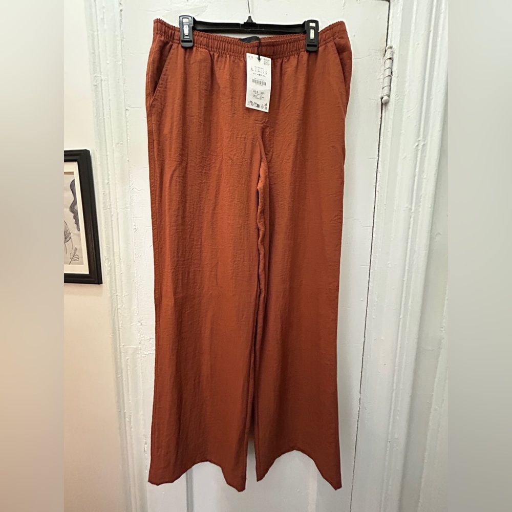 Zara Women's Terracotta Wide Leg Pants